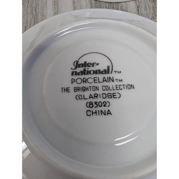 International Brighton Claridge 8302 Porcelain Set of 3 Teacups & Saucers - Picture 8 of 8